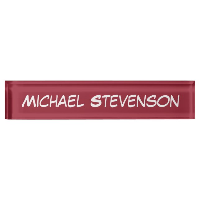 Red Elegant Modern Stylish Business Nameplate (Front)