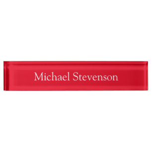 Red Elegant Modern Stylish Business Nameplate