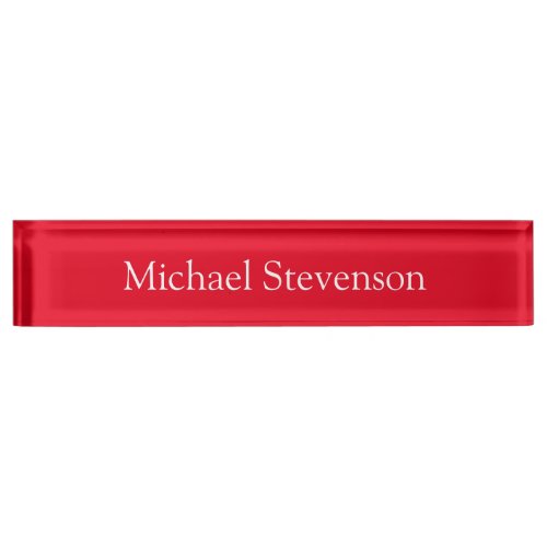 Red Elegant Modern Stylish Business Nameplate