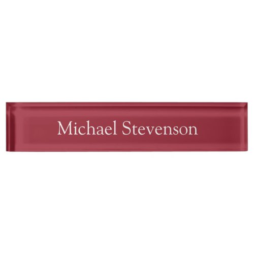 Red Elegant Modern Stylish Business Nameplate