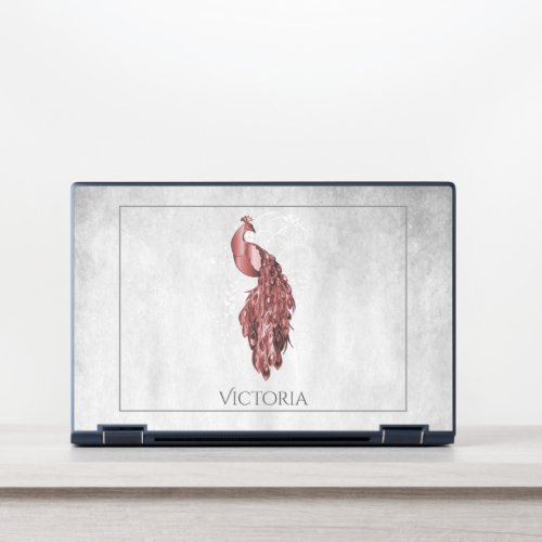 Red Elegant Peacock Personalized HP Laptop Skin