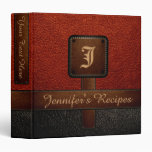 Red Elegant Recipe Leather Look Binder