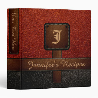 Red Elegant Recipe Leather Look Binder
