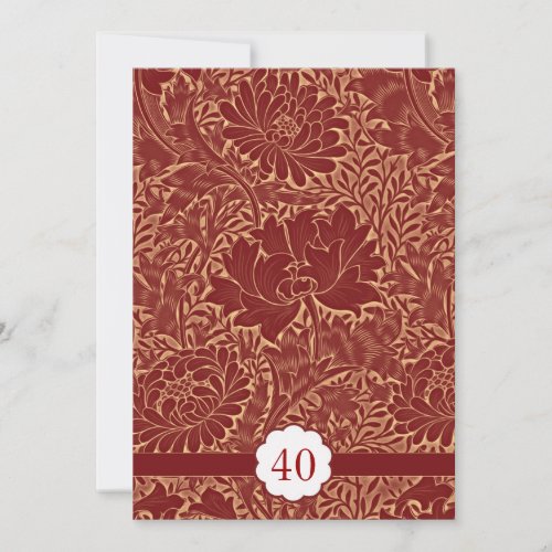 red elegant retro wedding anniversary invitations