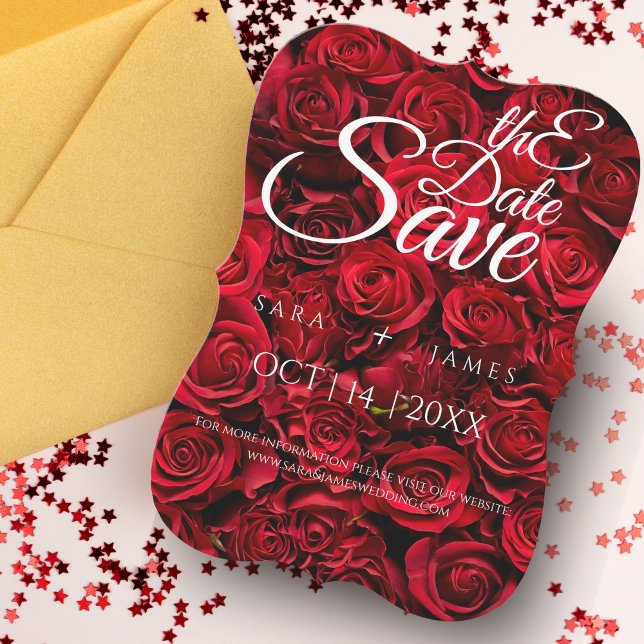Red Elegant  Save The Date Card (Creator Uploaded)