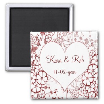 red elegant Save the date magnet