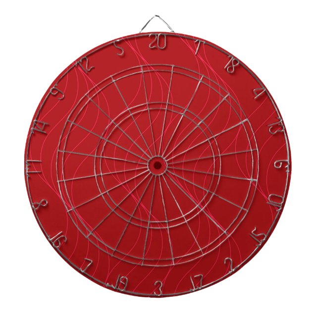 Red, elegant, simple modern cool wavy illustration dart board (Front)