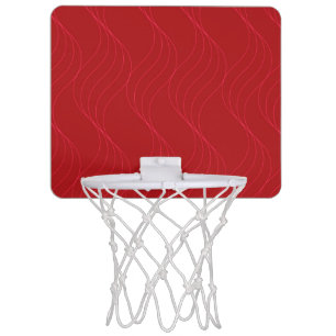 Red, elegant, simple modern cool wavy illustration mini basketball hoop
