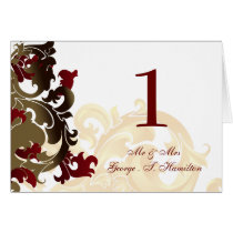 red Elegant table seating card
