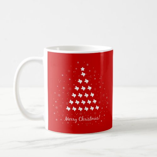 Red Elegant Texas Christmas Tree Coffee Mug