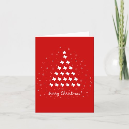 Red Elegant Texas Christmas Tree Holiday Card