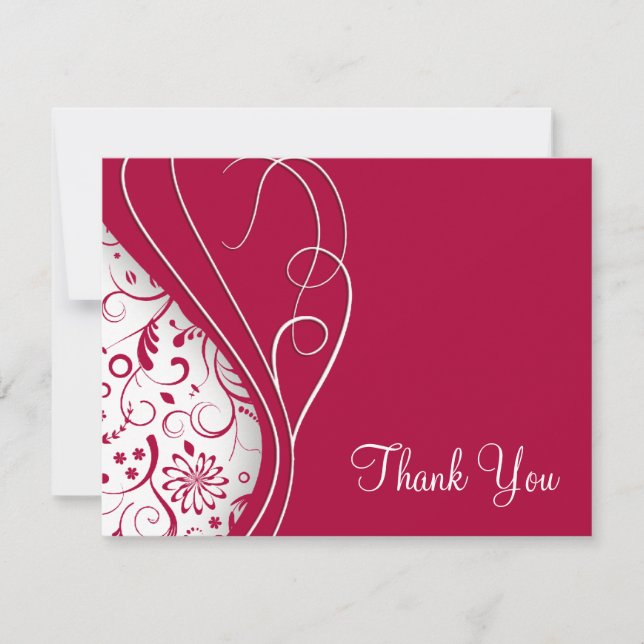 Red Elegant Thank you cards (Front)