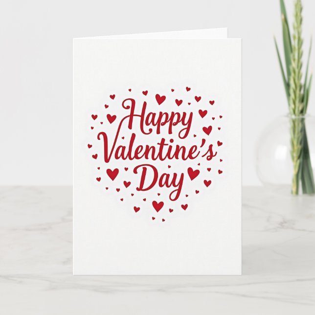 Red Elegant Valentines Day Card (Front)