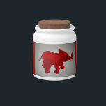 Red Elephant Cookie Jar<br><div class="desc">Red Elephant Graphic Drawn by Ric Leonard, rictoons. display your love for the Elephant on the kitchen Candy Jar.</div>