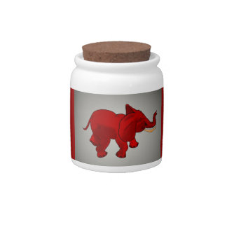 Red Elephant Cookie Jar