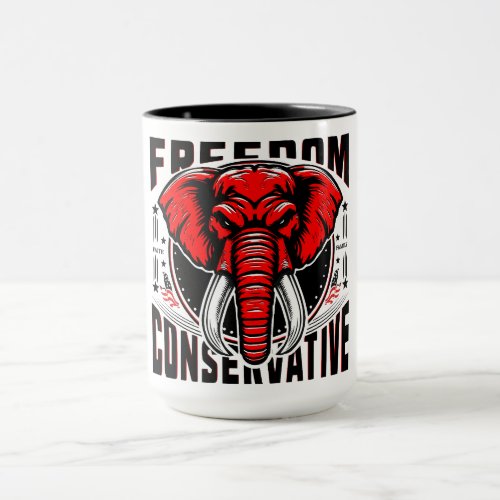 Red Elephant  Faith Family Freedom Conservative Mug