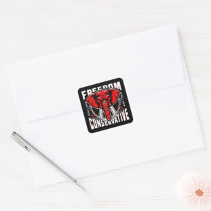 Red Elephant Faith Family Freedom Conservative Square Sticker