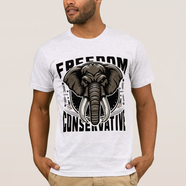 Red Elephant | Faith Family Freedom Conservative T-Shirt (Front)