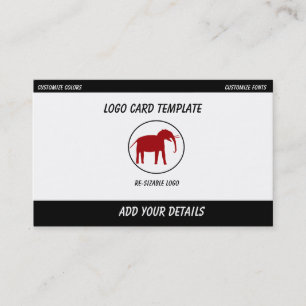 Red Elephant Logo Business Card