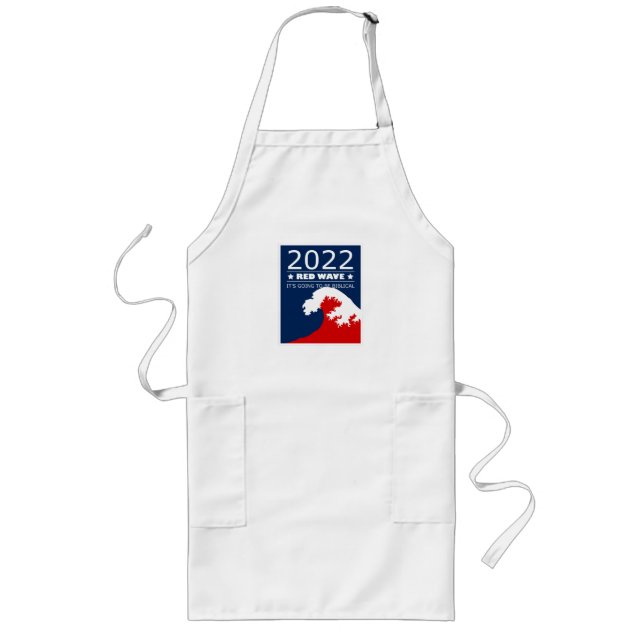 Red Elephant RED WAVE 2022 Midterm Elections USA Long Apron (Front)