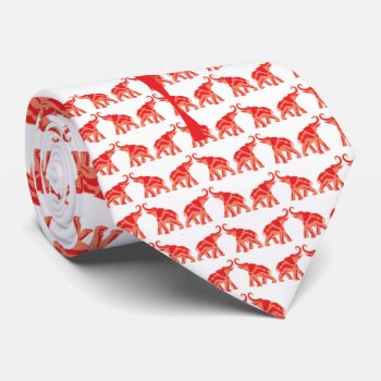 Red Elephant Tie by dawnfx at Zazzle
