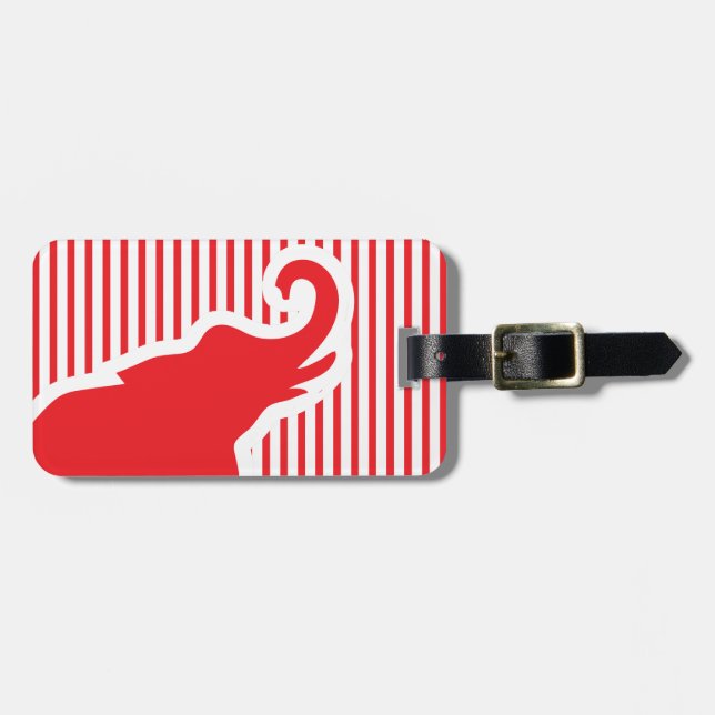 Red Elephant Travel Bag Tag Template (Front Horizontal)