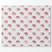 Red Elephant Watercolor Wrapping Paper (Flat)