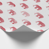Red Elephant Watercolor Wrapping Paper (Corner)