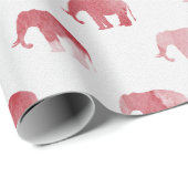 Red Elephant Watercolor Wrapping Paper (Roll Corner)