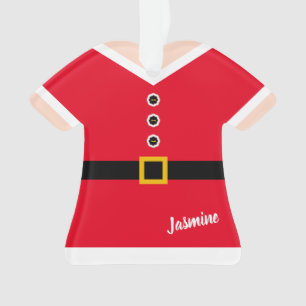 Red Elf Suit Personalized Christmas Ornament