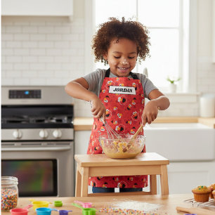 Red Elmo Faces Pattern Apron