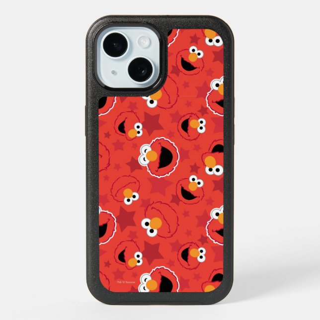 Red Elmo Faces Pattern iPhone 15 Case (Back)
