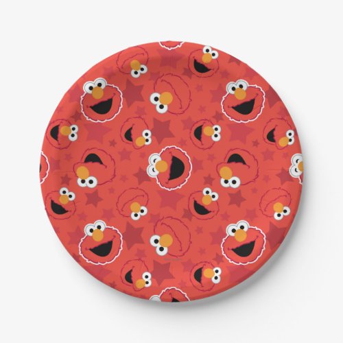 Red Elmo Faces Pattern Paper Plates