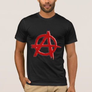 Red Embossed-look Anarchy Logo T-Shirt
