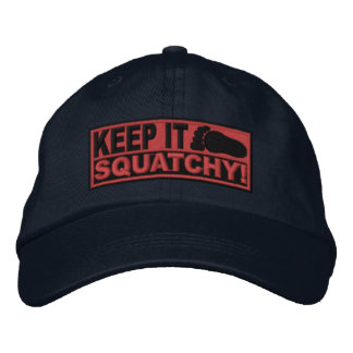 Red *EMBROIDERED* Keep It Squatchy! - Bobo's Embroidered Baseball Hat