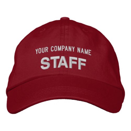 Red Embroidered Staff Cap Employee