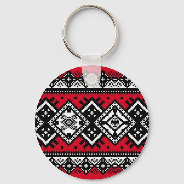 Red Embroidery Keychain (Front)