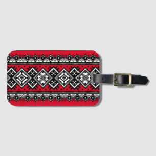 Red Embroidery Luggage Tag
