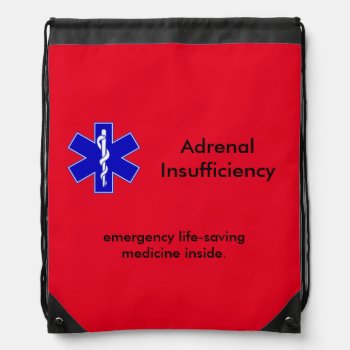 Red Emergency Kit Case: Life-saving Steroids Drawstring Bag by clearlyaliveart at Zazzle
