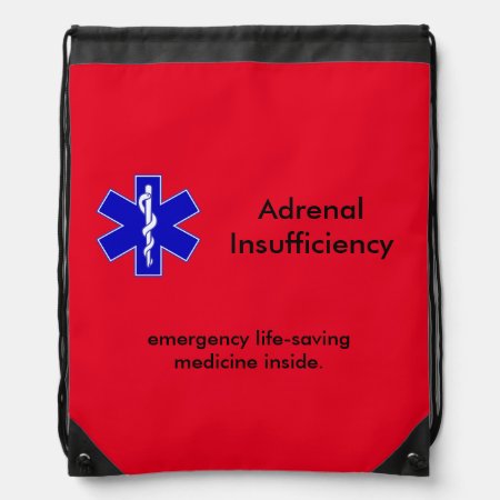 Red Emergency Kit Case: Life-saving Steroids Drawstring Bag