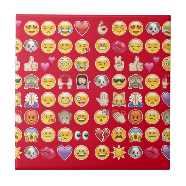 red emoji ceramic tile (Front)