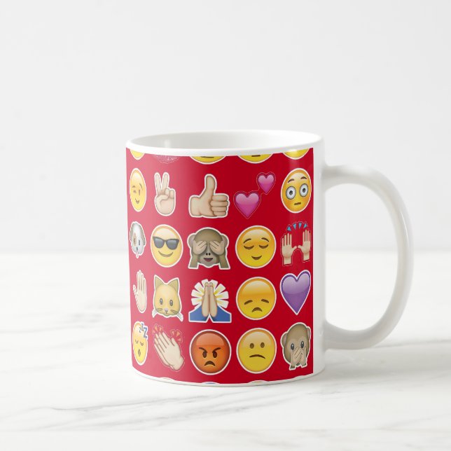 red emoji coffee mug (Right)