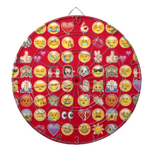 red emoji dart board