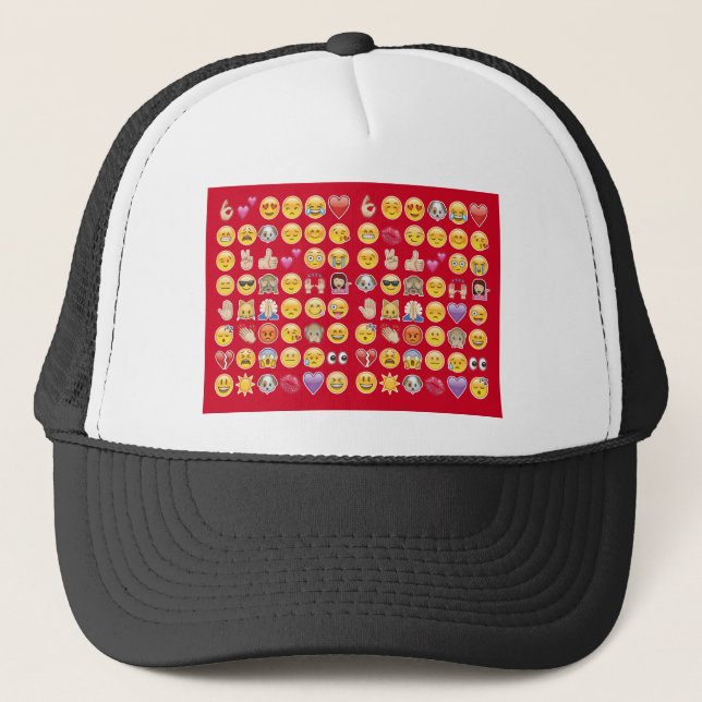 red emoji trucker hat (Front)