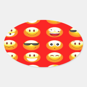red emojis oval sticker
