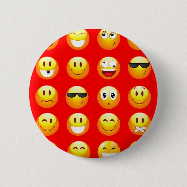 red emojis pinback button (Front)
