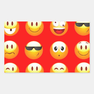 red emojis rectangular sticker