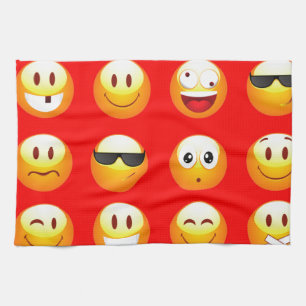 red emojis towel