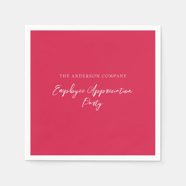 Red Employee Appreciation Event  Napkins (Front)