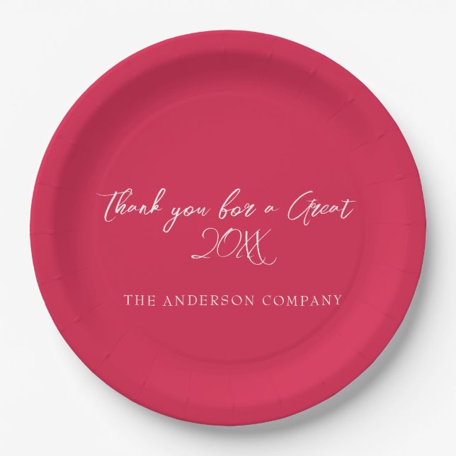 Red Employee Appreciation Event  Paper Plates (Front)